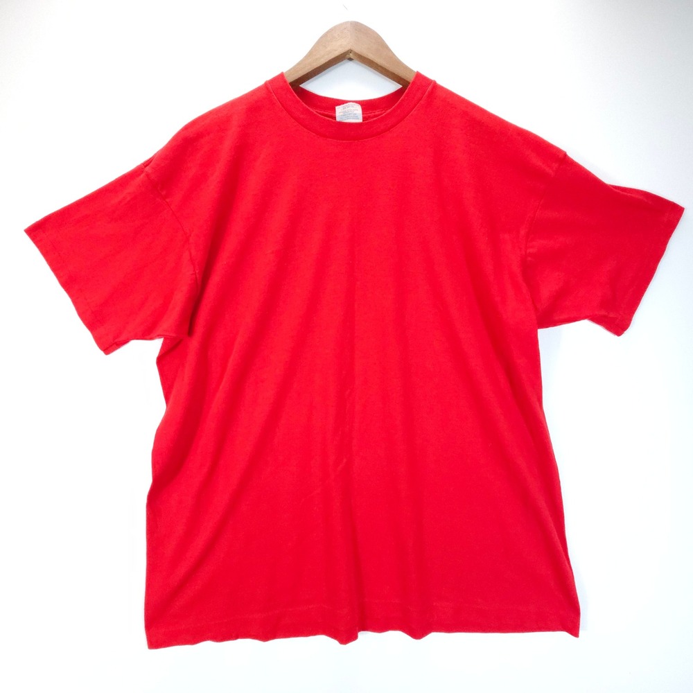 Vintage Fieldmaster T Shirt Mens XL Red Blank Single Stitch Made‎ in USA Skate